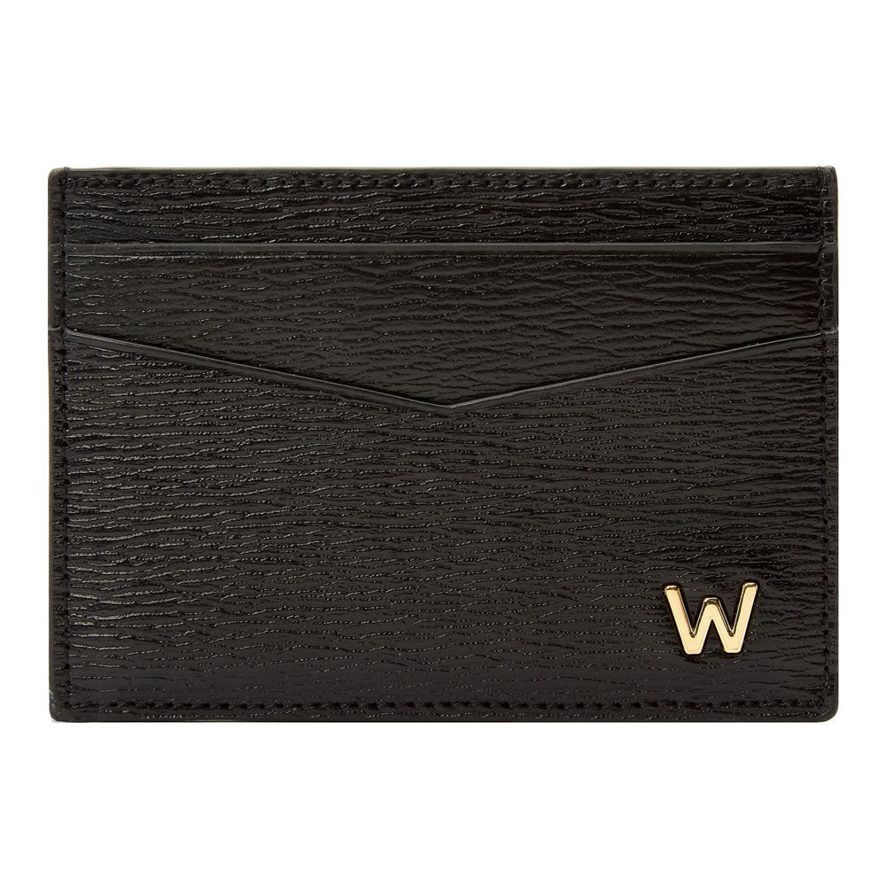 WOLF 1834 W Cardholder – Black Leather RFID Blocking Card Case (5 Slots) - Image 1