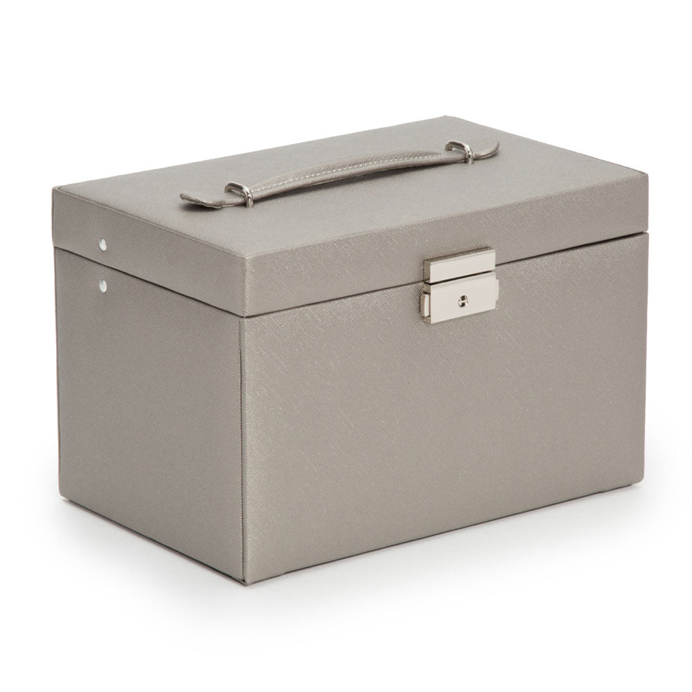 WOLF 1834 Heritage Small Jewelry Box - Pewter Saffiano - Image 2