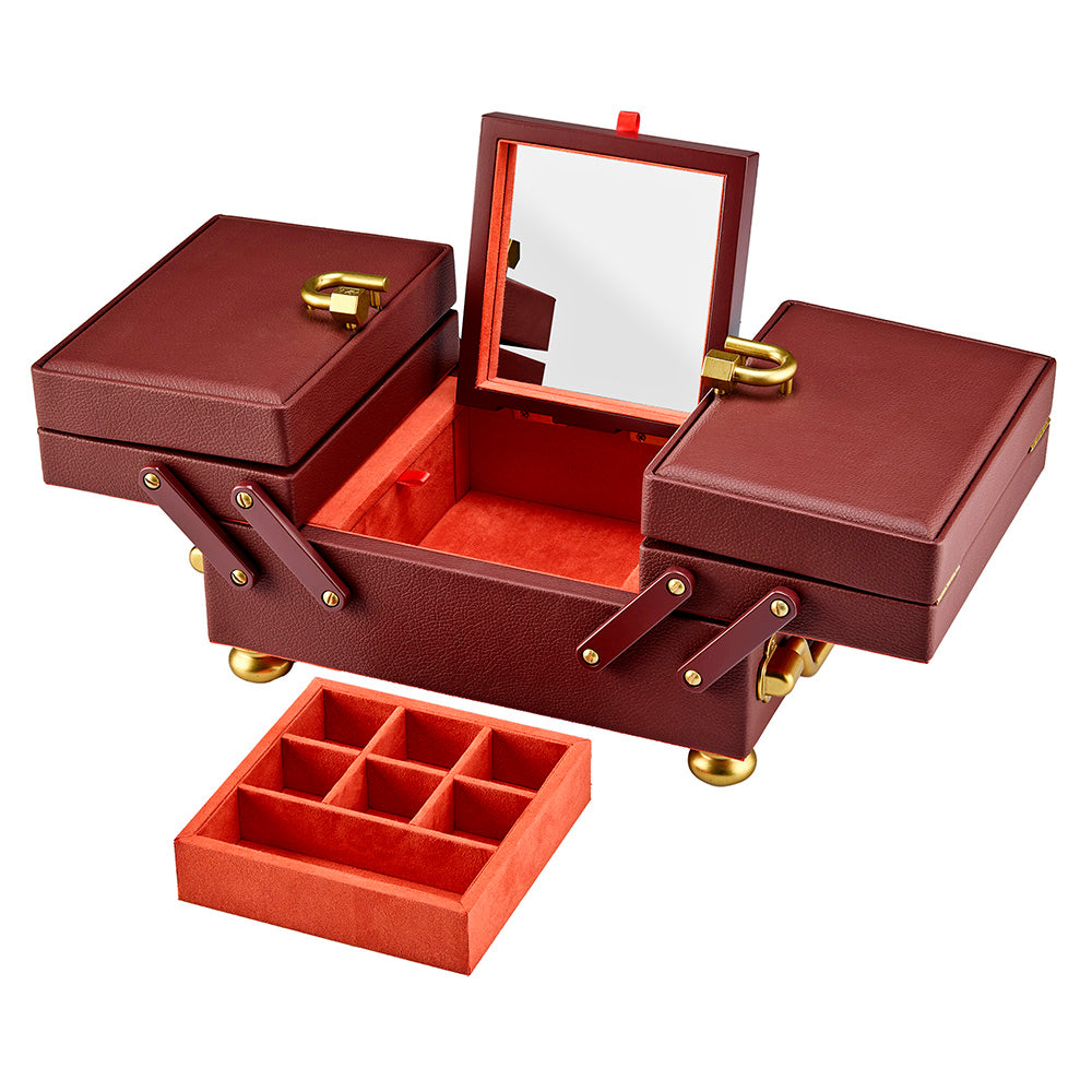 WOLF 1834 Marla Aaron Baby Everything Box - Burgundy Vegan Leather - Image 3