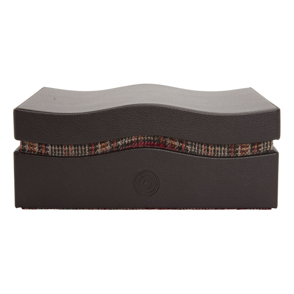 WOLF 1834 WM Brown Accessory Box – Brown Leather with Negroni Tweed Lining - Image 1