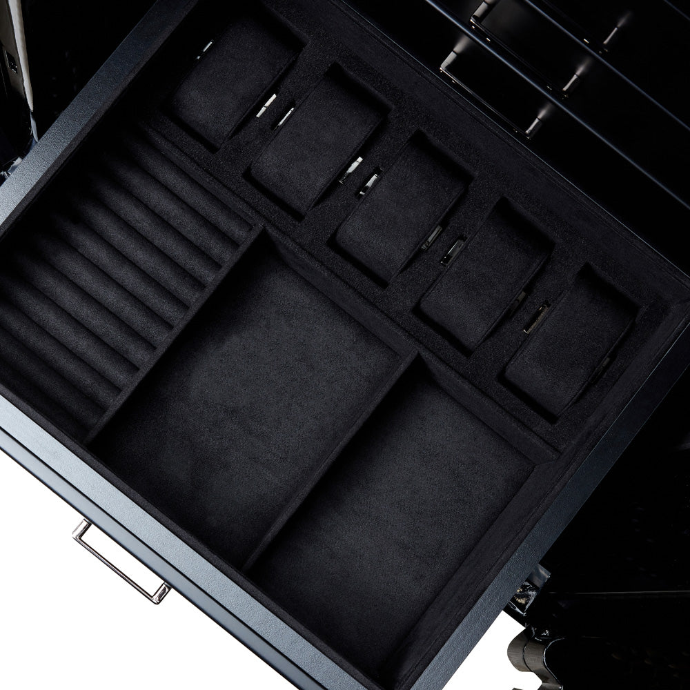 WOLF 1834 Atlas 8 Piece Watch Winder Safe – Onyx/Gunmetal - Image 4