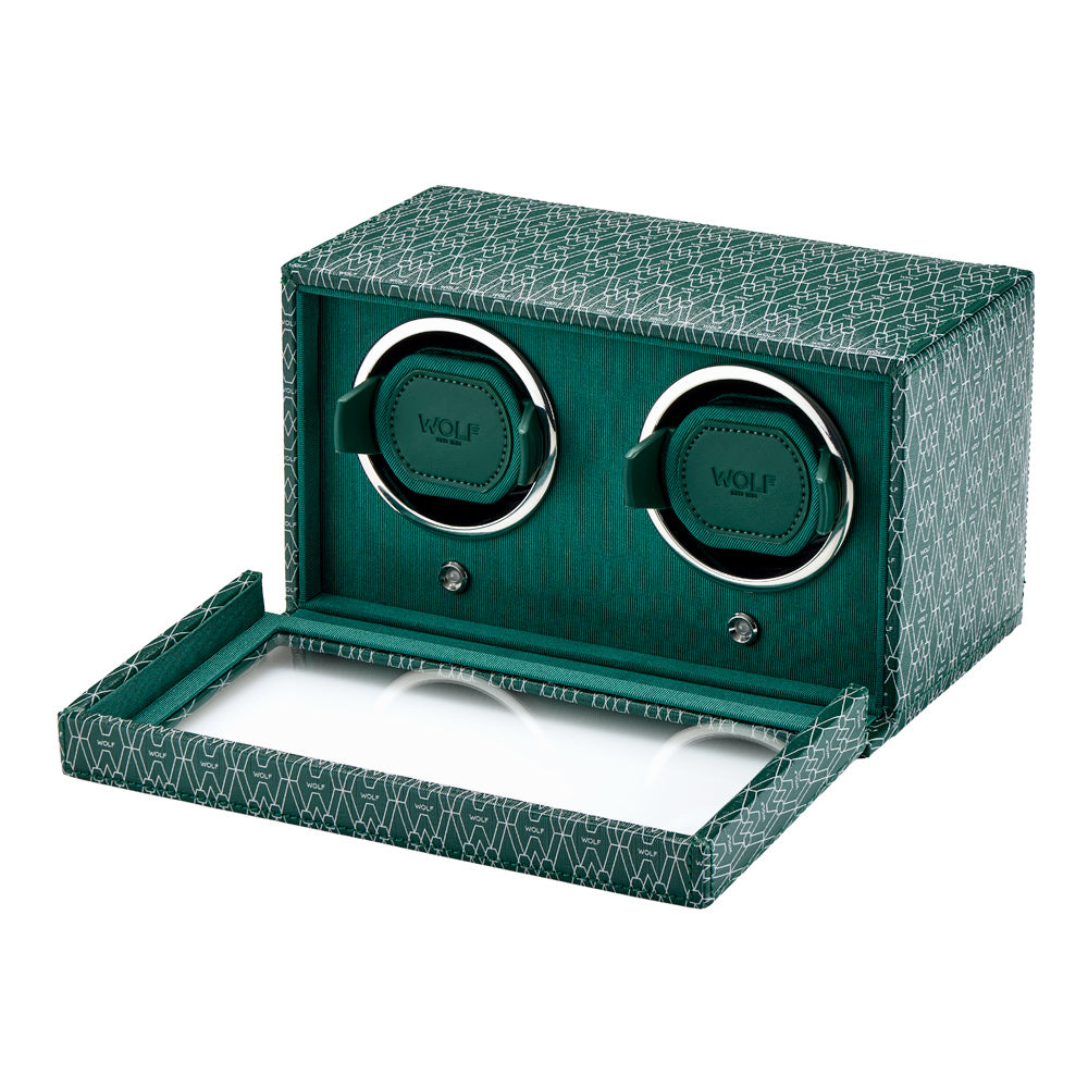 WOLF 1834 Signature Double Watch Winder – Green (2 Watch Capacity) - Image 4