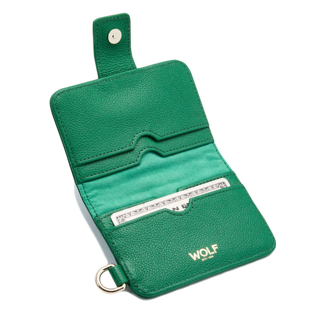 WOLF 1834 Mimi Credit Card Holder with Wristlet - Forest Green - Image 5