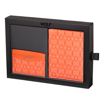 WOLF 1834 Signature Passport & Card Case Gift Set - Orange - Image 1