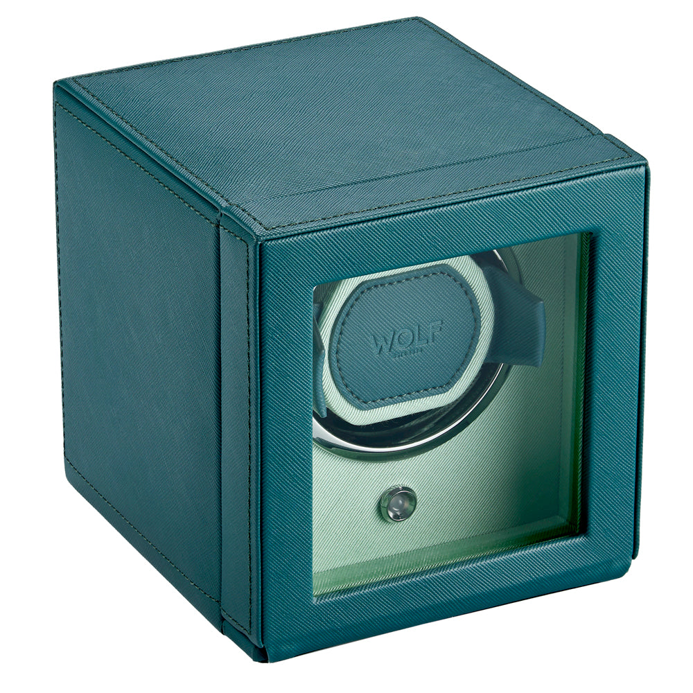 WOLF 1834 Cub Single Watch Winder with Cover – Seltzer Teal/Mint - Image 2