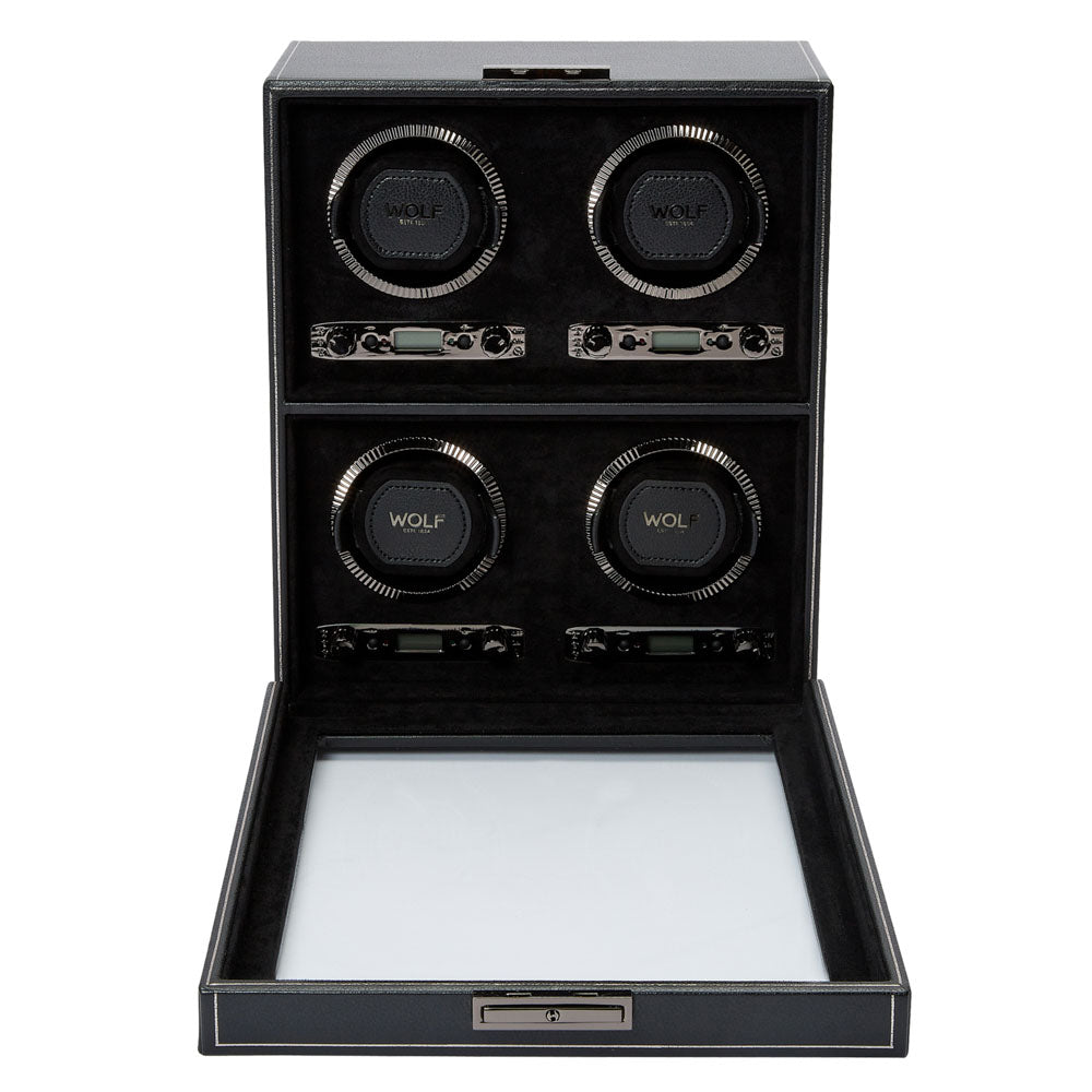 WOLF 1834 British Racing 4 Piece Watch Winder - Black - Image 3