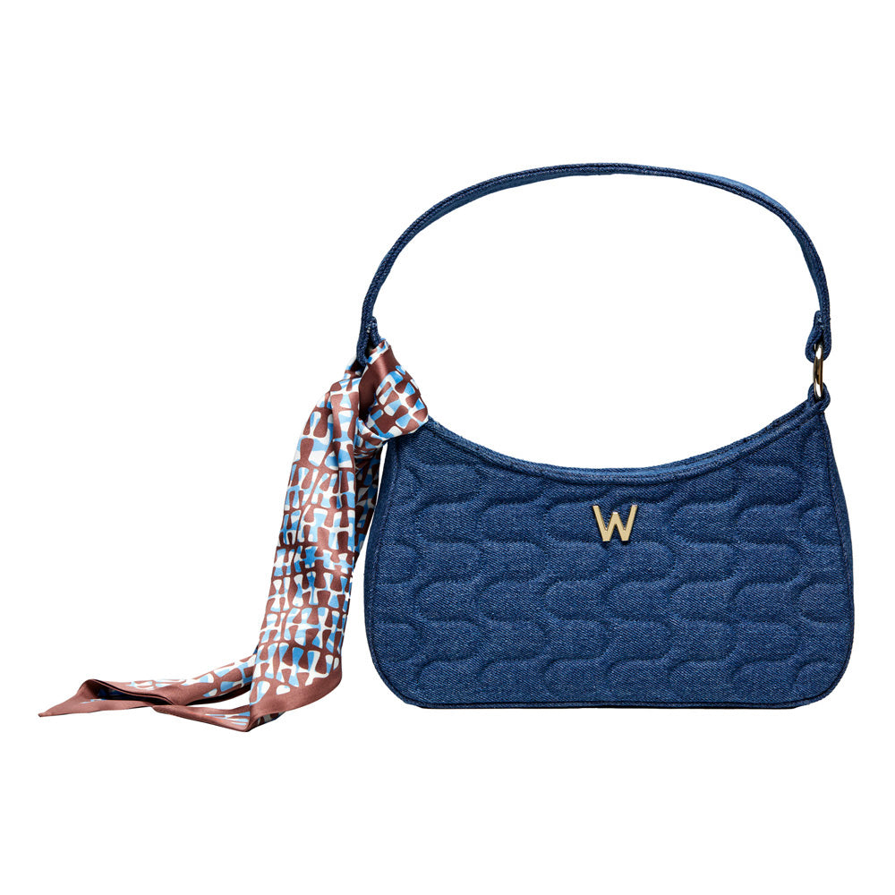 WOLF 1834 Mimi Swirl Shoulder Bag with Scarf – Denim - Image 2