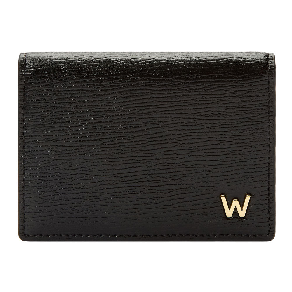 WOLF 1834 W Gusset Card Case – RFID Blocking, 3 Card Slots, Sustainable Leather (Black) - Image 1
