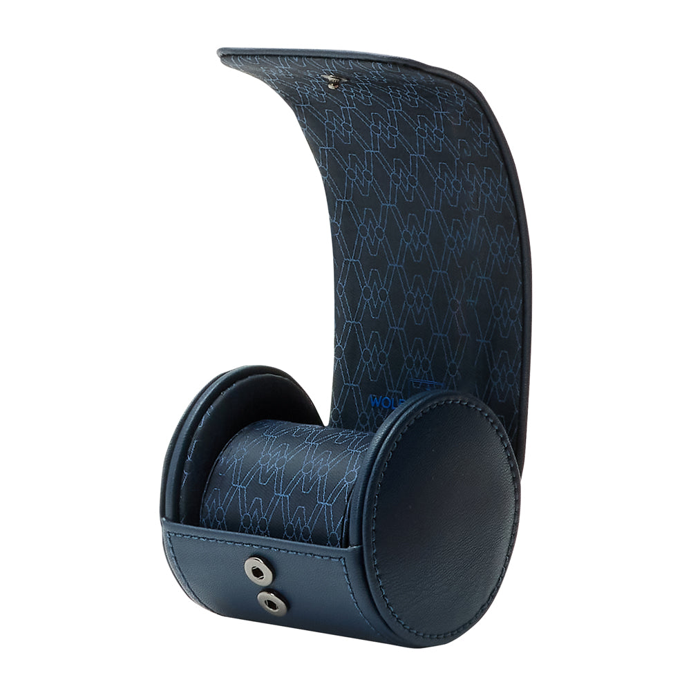 WOLF 1834 Earth Single Watch Roll – Midnight Blue (Apple Leather, 1 Watch) - Image 3