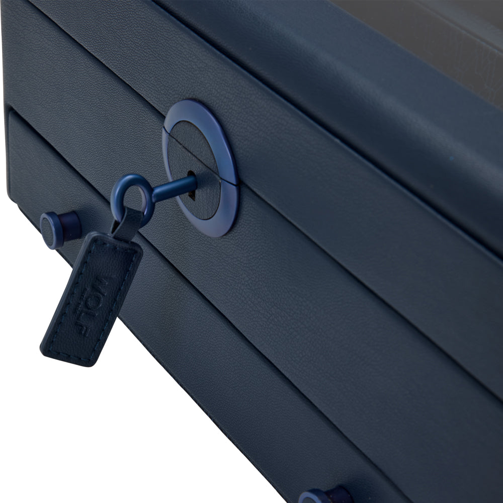 WOLF 1834 Earth Watch Stand Box - Midnight Blue (2 Watch Capacity) - Image 8