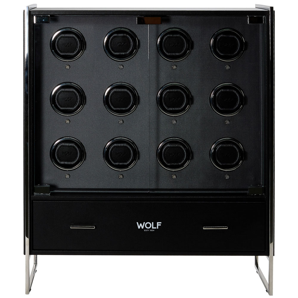 WOLF 1834 Classic 12-Piece Watch Winder Cabinet – Viceroy Black - Image 1