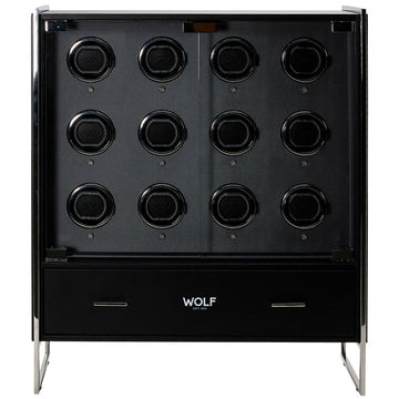 WOLF 1834 Classic 12-Piece Watch Winder Cabinet – Viceroy Black - Image 1