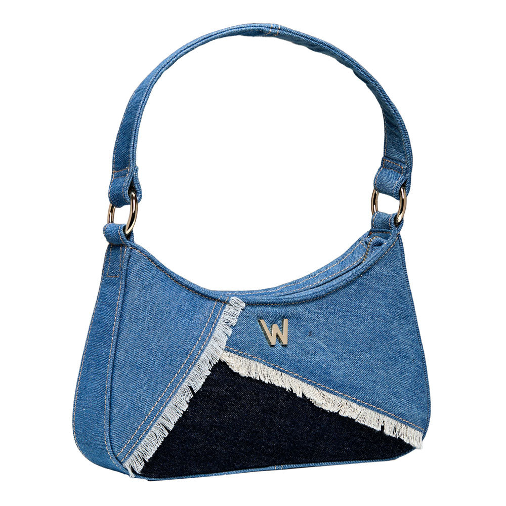 WOLF 1834 Mimi Swirl Shoulder Bag with Scarf Limited Edition – Patchwork Denim - Image 3