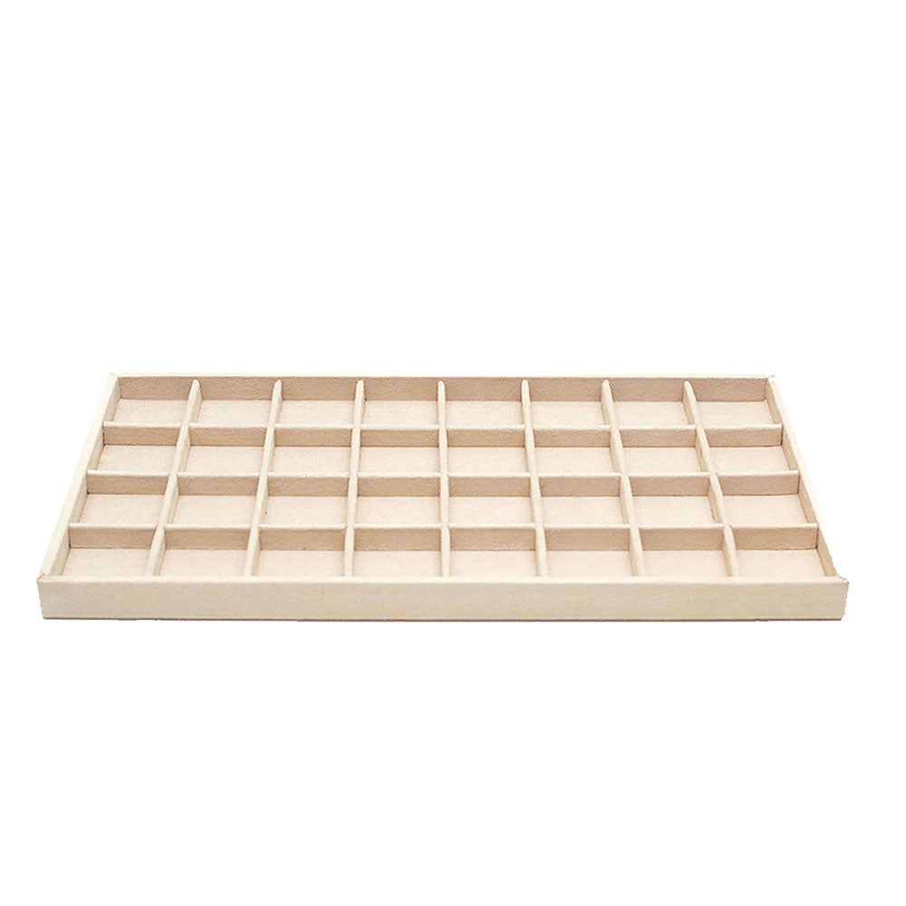 WOLF 1834 Vault Earring Insert Tray - 32 Compartments, Beige LusterLoc™ Lining - Image 1