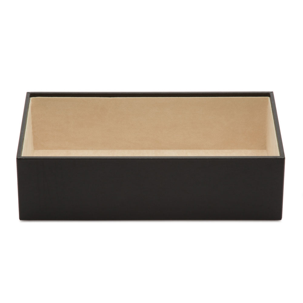 WOLF 1834 4" Vault Deep Tray – Black Vegan Leather Jewelry Storage with LusterLoc™ - Image 1