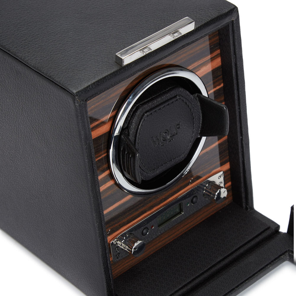 WOLF 1834 Roadster Single Watch Winder - Black Ebony Macassar - Image 3