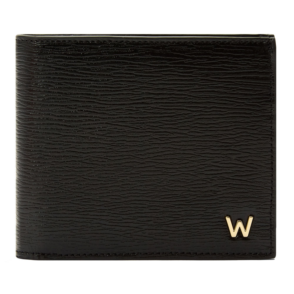 WOLF 1834 W Billfold & Coin Wallet – Black Embossed Leather with RFID Protection - Image 1