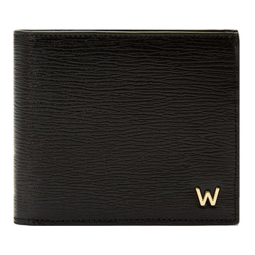 WOLF 1834 W Billfold & Coin Wallet – Black Embossed Leather with RFID Protection - Image 1