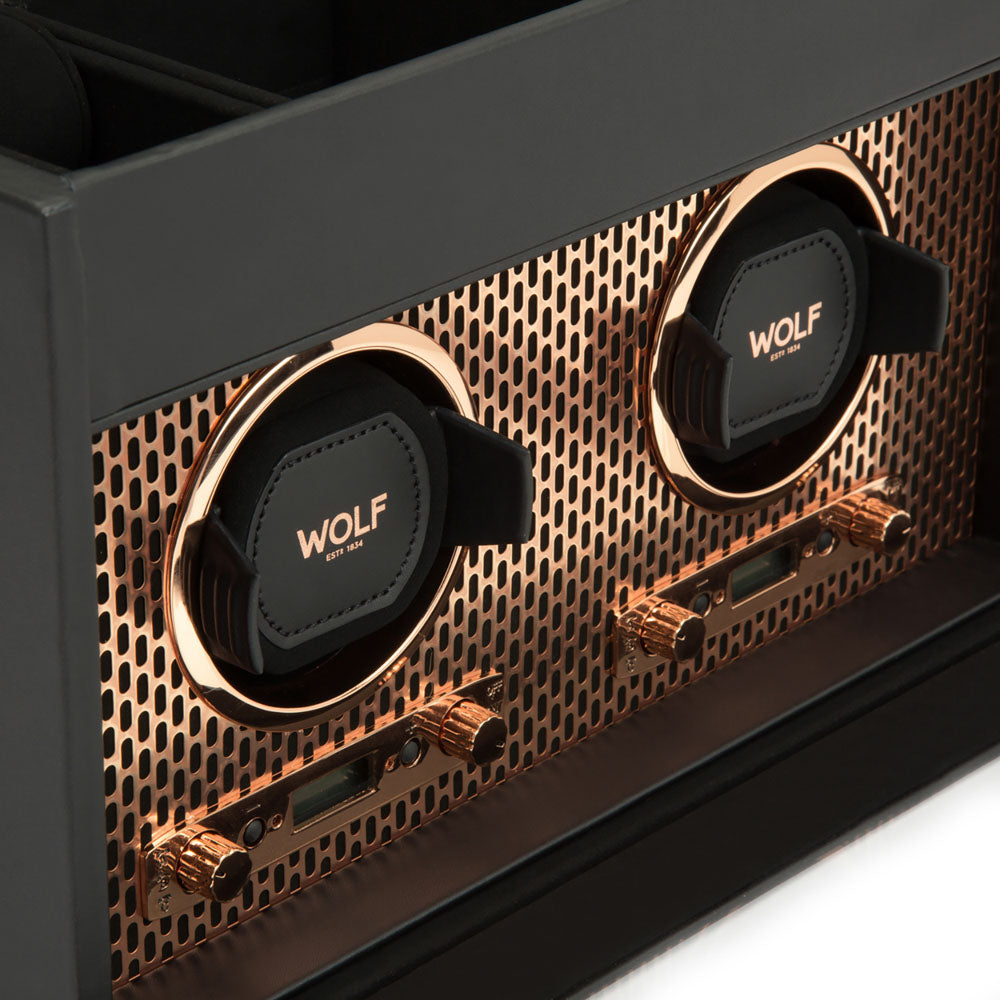 WOLF 1834 Axis Double Watch Winder With Storage – Copper - Image 5