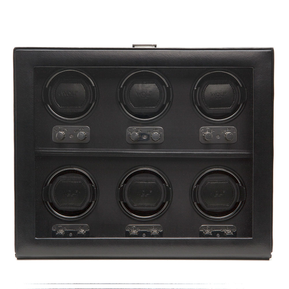 WOLF 1834 Heritage 6-Piece Watch Winder – Black - Image 1