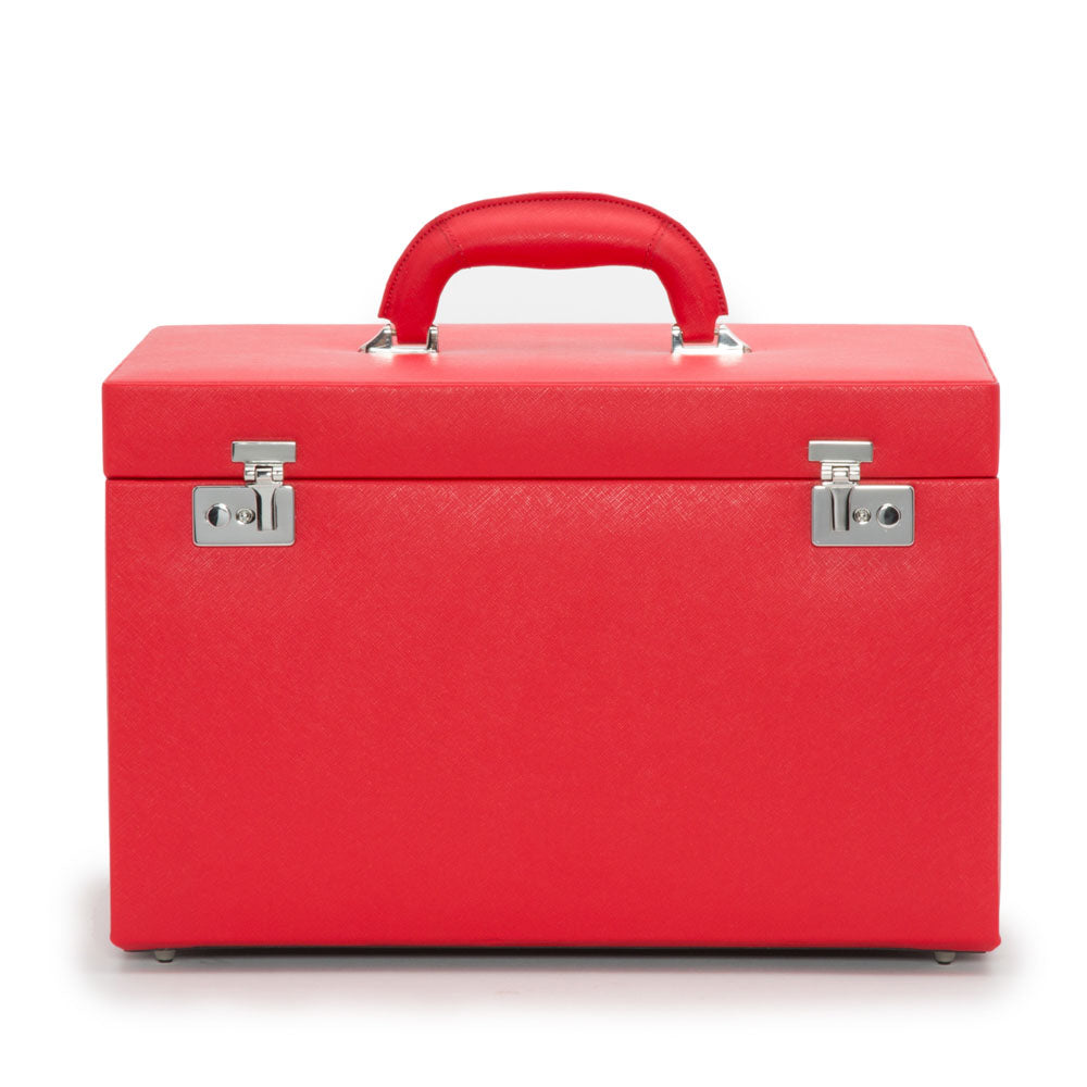WOLF 1834 Heritage Jewelry Armoire – Red Saffiano Vegan Leather with Travel Case - Image 1