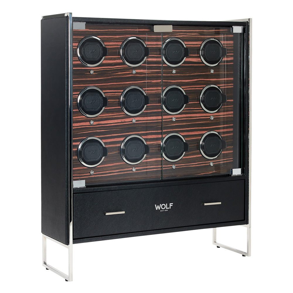 WOLF 1834 Roadster 12-Piece Watch Winder Cabinet – Black - Image 2