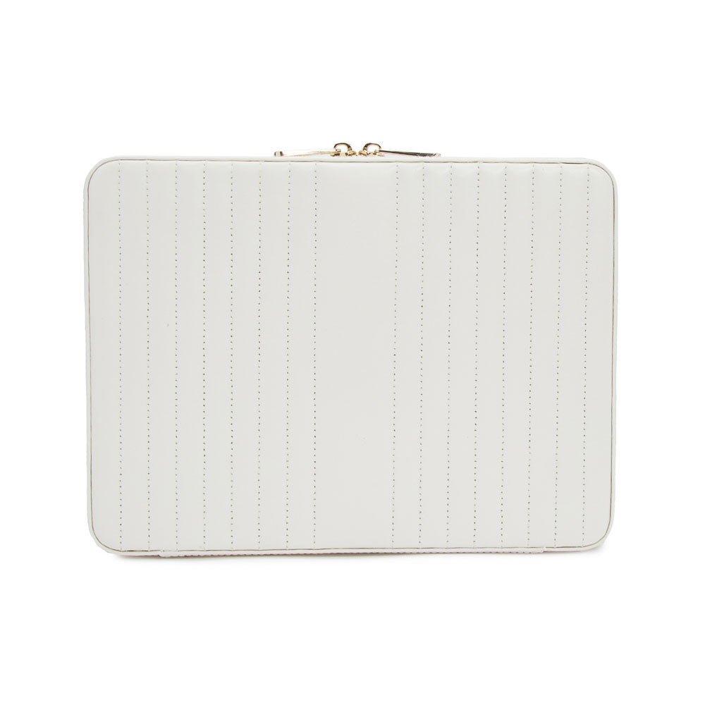 WOLF 1834 Maria Large Zip Case – White Leather Jewelry Travel Case - Image 3