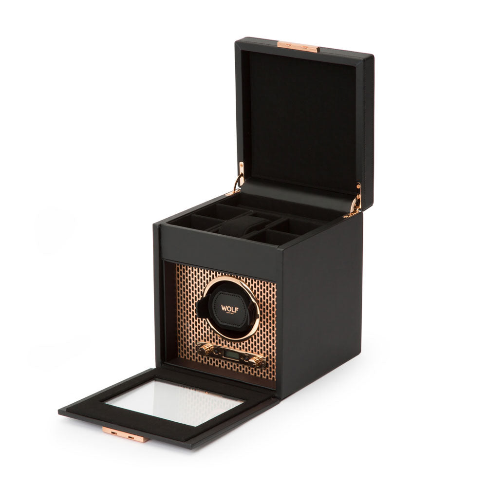 WOLF 1834 Axis Single Watch Winder with Storage – Copper - Image 4