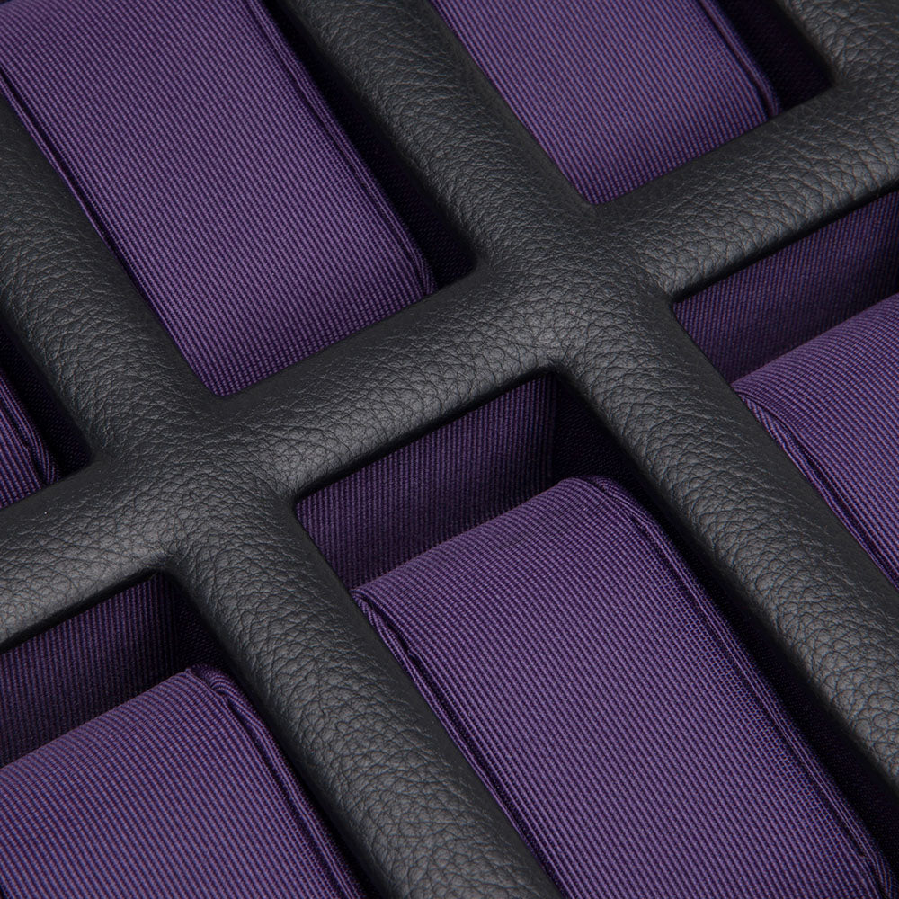 WOLF 1834 Windsor 10-Piece Watch Box with Drawer – Windsor Black/Purple - Image 3