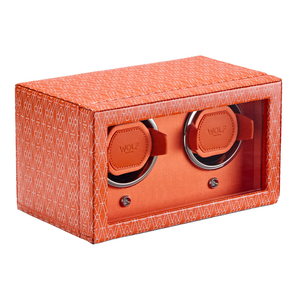 WOLF 1834 Signature Double Watch Winder - Orange (2-Piece Capacity) - Image 2
