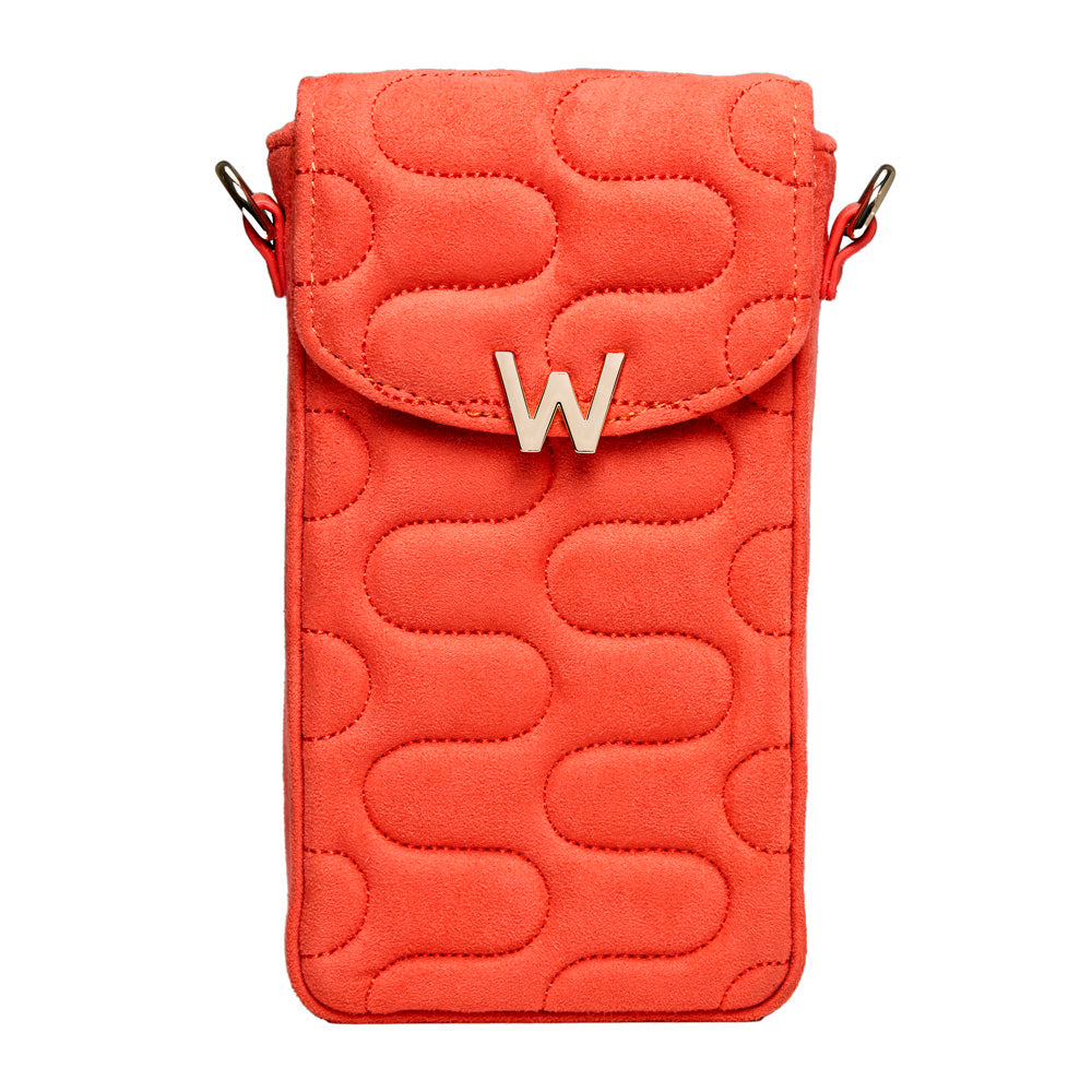 WOLF 1834 Mimi Swirl Phone Bag – Radiant Red Crossbody with Designer Scarf - Image 1