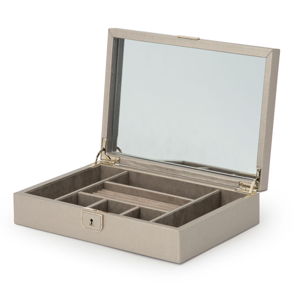 WOLF 1834 Palermo Medium Jewelry Box - Pewter (4 Ring Rolls, 6 Compartments) - Image 3