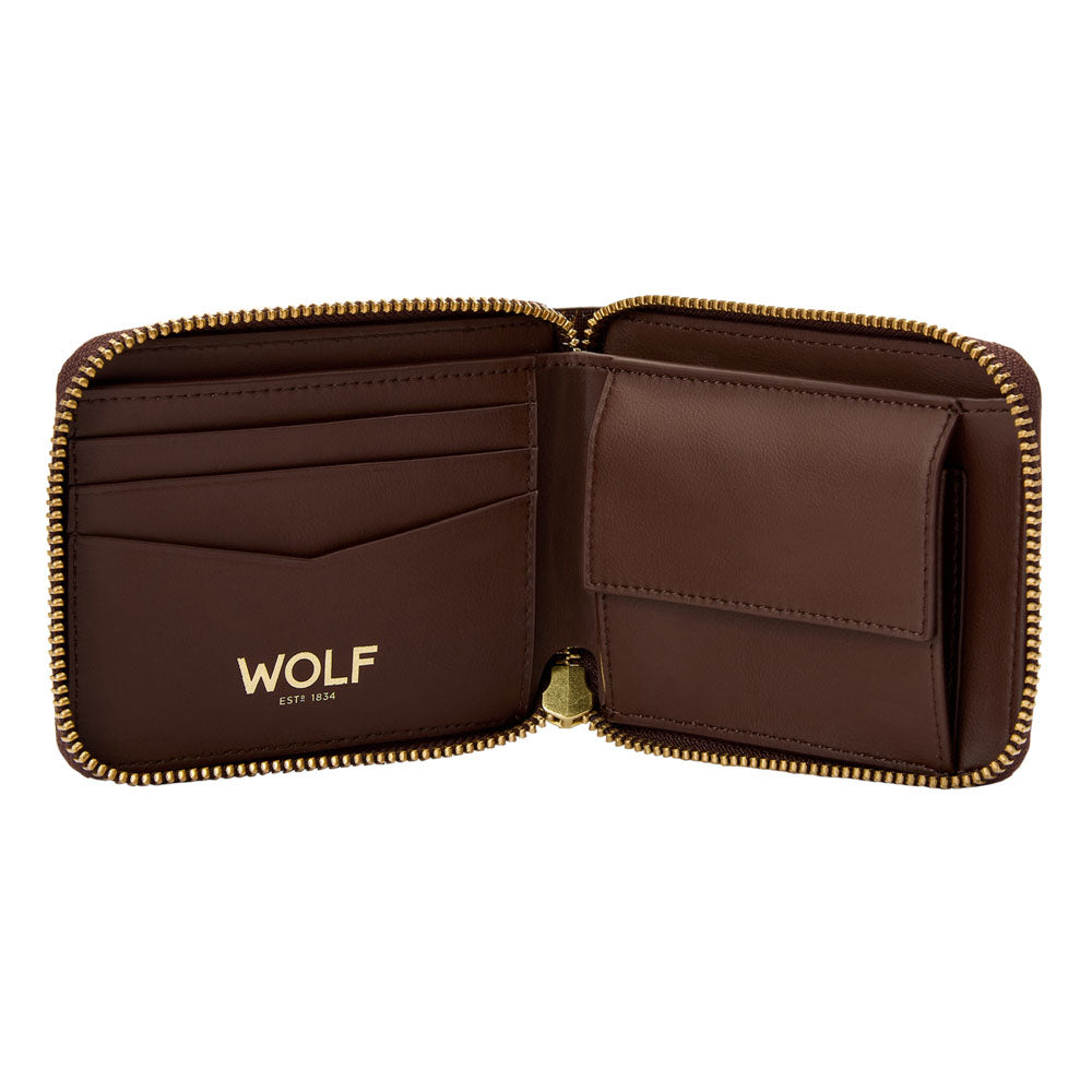 WOLF 1834 Signature Zip Wallet - Brown - Image 3