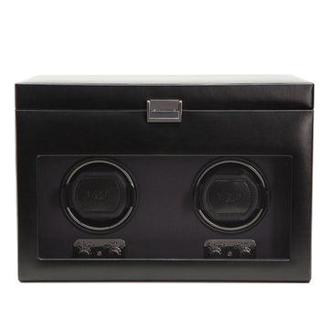 WOLF 1834 Heritage Double Watch Winder with Storage – Black - Image 1