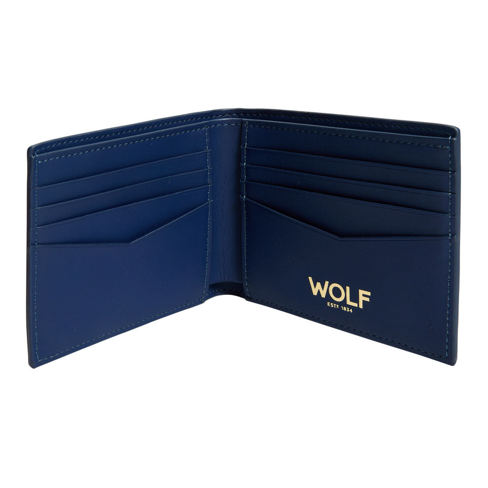 WOLF 1834 Signature Billfold - Blue | RFID Blocking Wallet with 8 Card Slots - Image 3