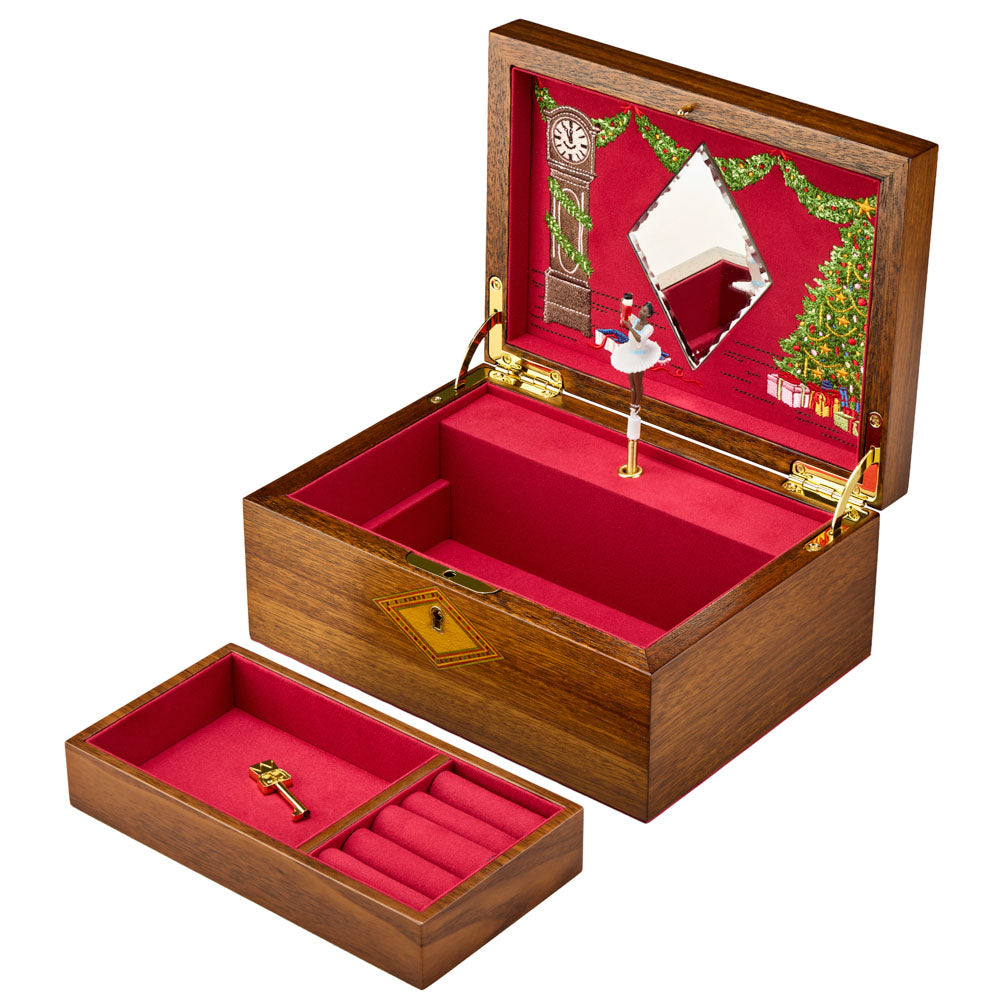 WOLF 1834 Ballet Musical Jewelry Box – Nutcracker Walnut Wood - Image 12
