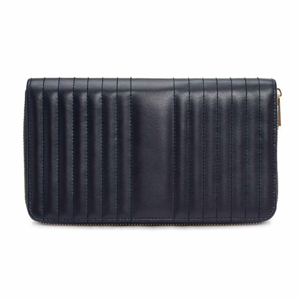 WOLF 1834 Maria Jewelry Portfolio – Navy Leather Travel Case with LusterLoc™ - Image 1