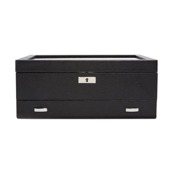 WOLF 1834 Classic 10 Piece Watch Box with Drawer – Black - Image 1