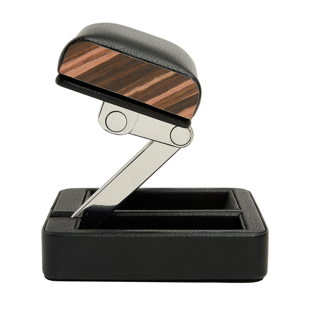 WOLF 1834 Roadster Single Travel Watch Stand - Black Vegan Leather - Image 4
