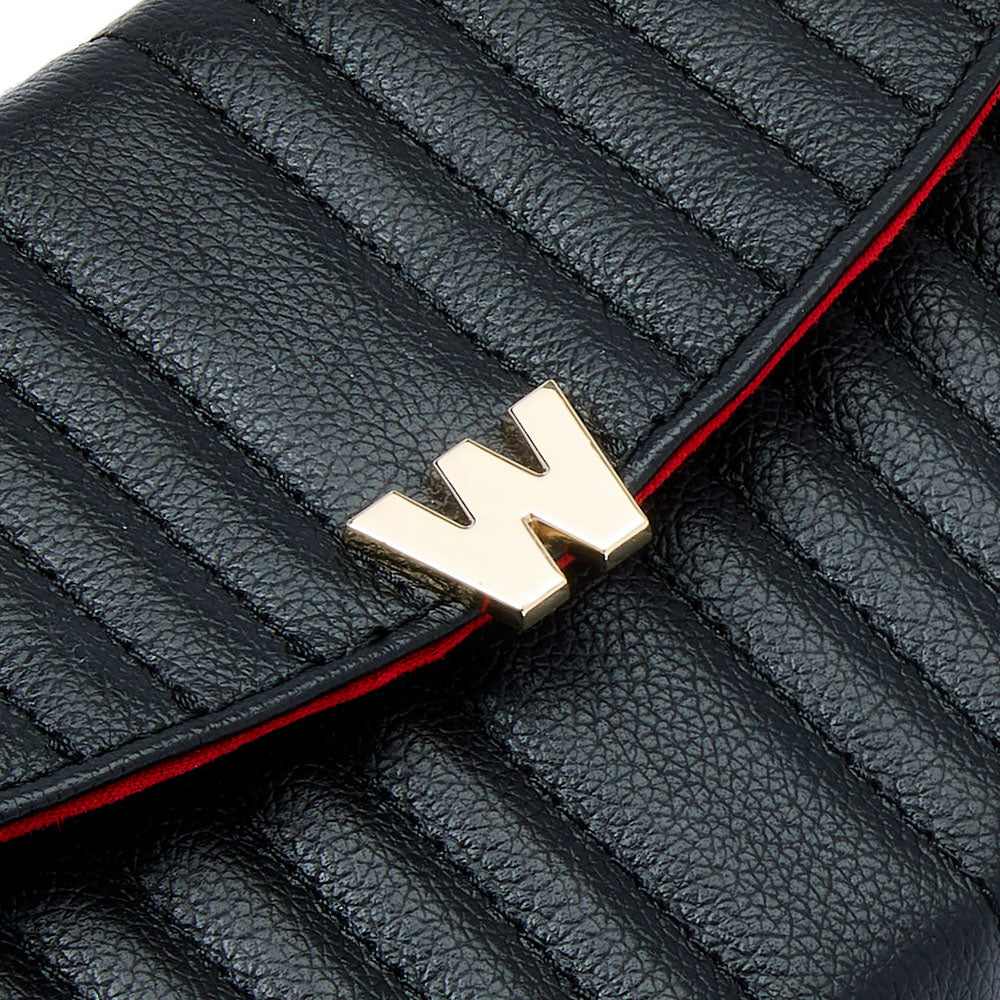 WOLF 1834 Mimi Crossbody Bag with Wristlet – Black Vegan Leather - Image 5