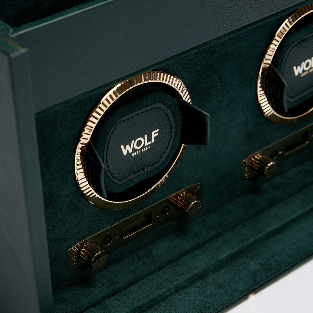 WOLF 1834 British Racing Double Watch Winder with Storage - Green - Image 5