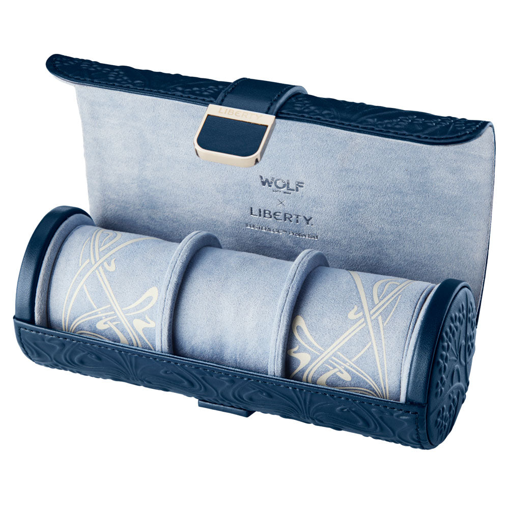 WOLF 1834 X Liberty Triple Watch Roll – Navy - Image 3