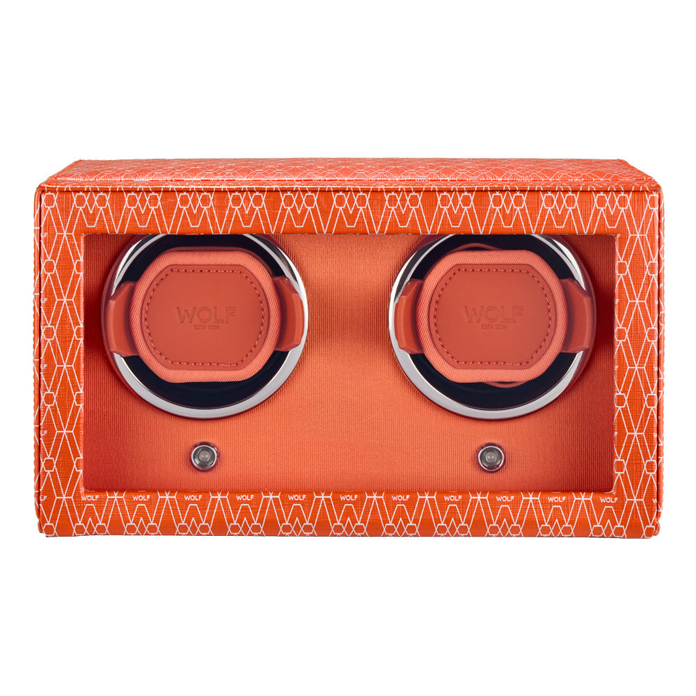 WOLF 1834 Signature Double Watch Winder - Orange (2-Piece Capacity) - Image 1