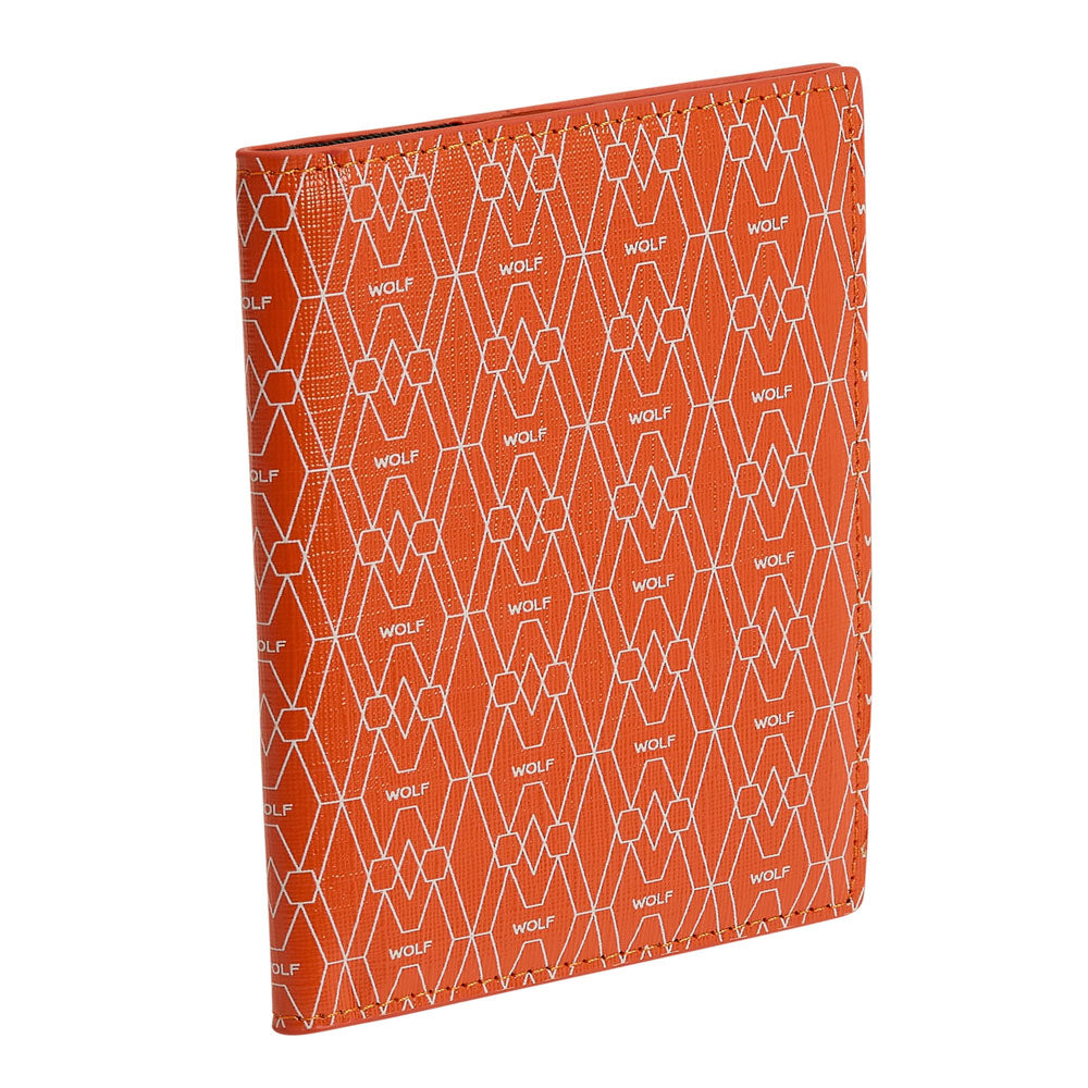 WOLF 1834 Signature Passport Sleeve – Orange (RFID Blocking, Recycled Materials) - Image 2