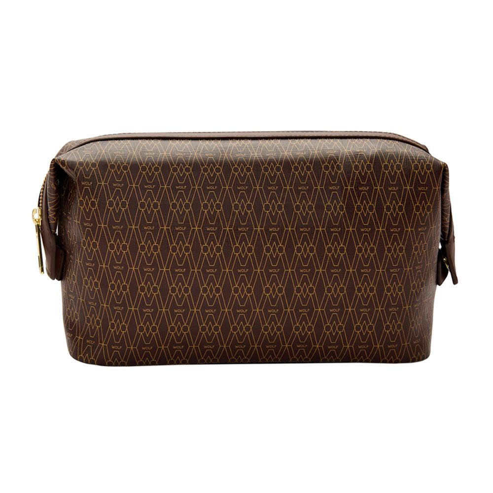 WOLF 1834 Signature Washbag – Brown (Vegan, Recycled Materials) - Image 1