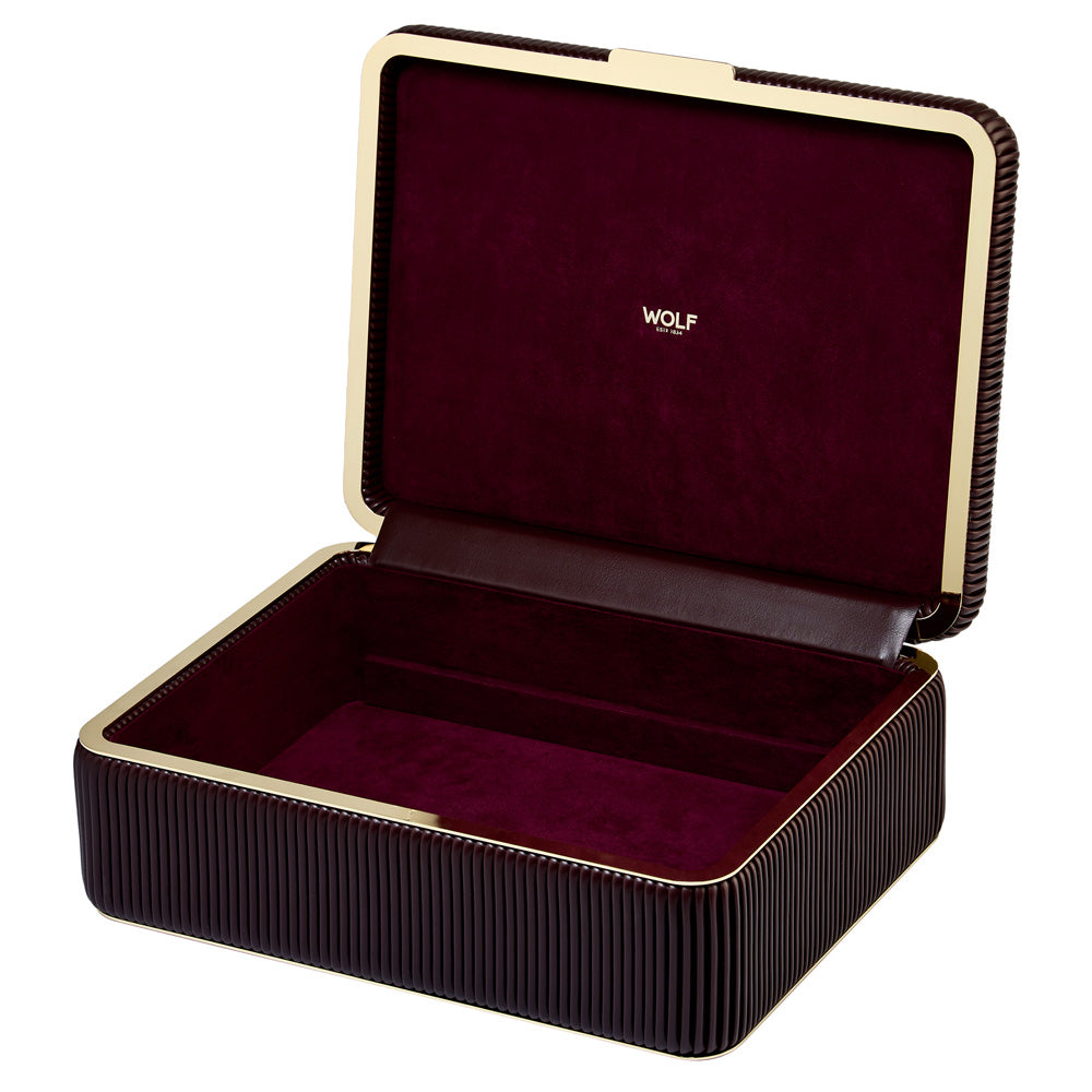 WOLF 1834 Bella Large Jewelry Box – Bordeaux, 3 Removable Trays with LusterLoc™ Lining - Image 4