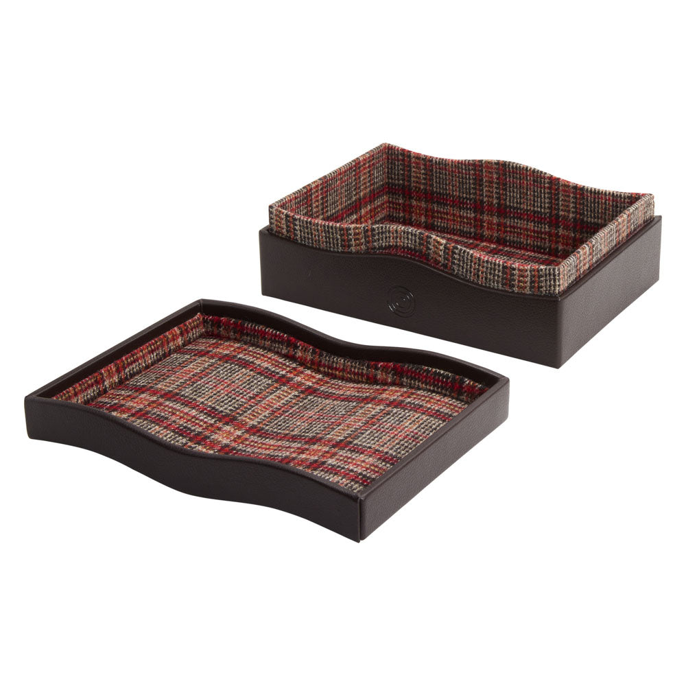 WOLF 1834 WM Brown Accessory Box – Brown Leather with Negroni Tweed Lining - Image 3