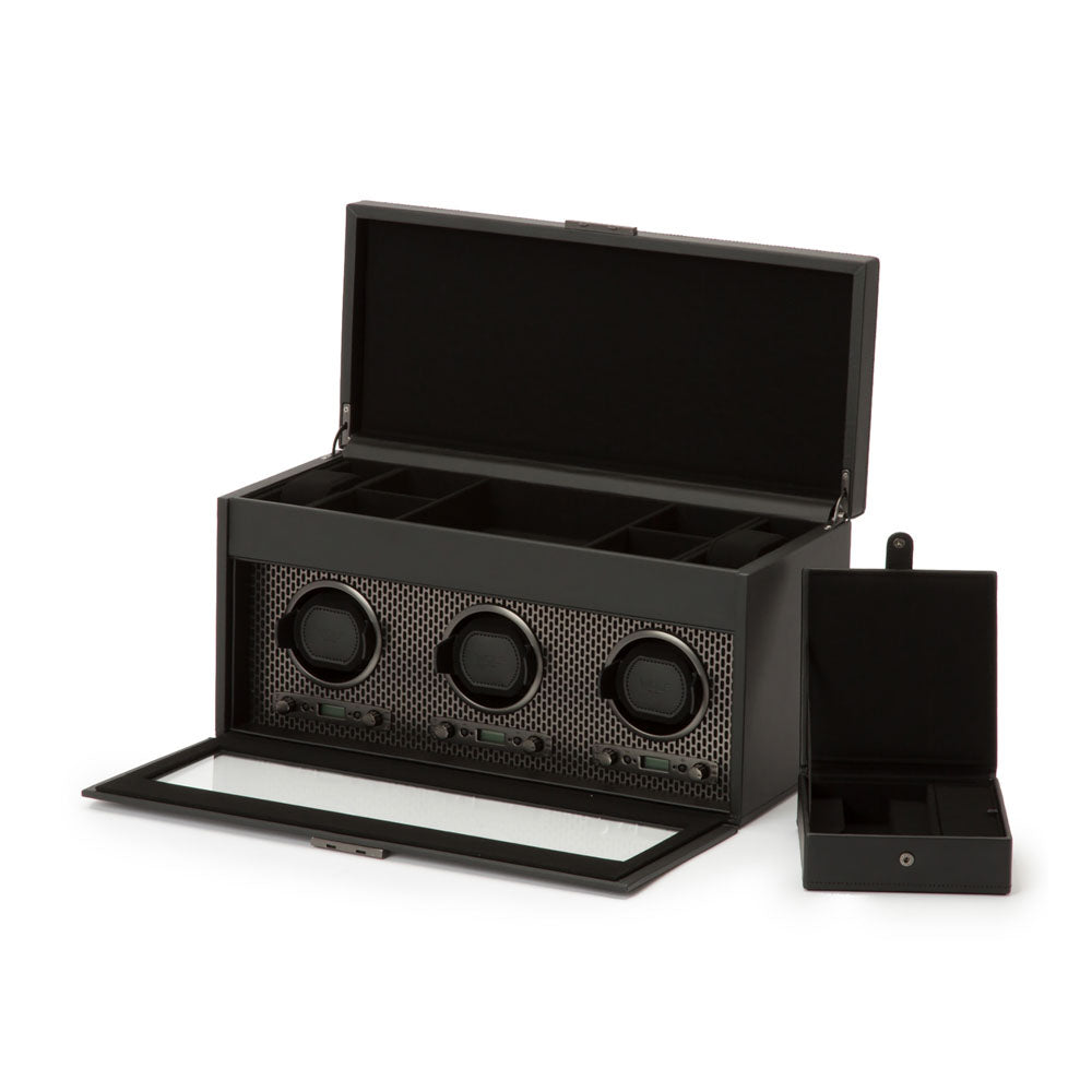 WOLF 1834 Axis Triple Watch Winder with Storage – Powder Coat - Image 4