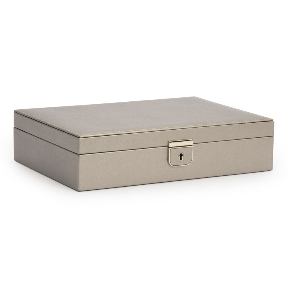 WOLF 1834 Palermo Medium Jewelry Box - Pewter (4 Ring Rolls, 6 Compartments) - Image 2