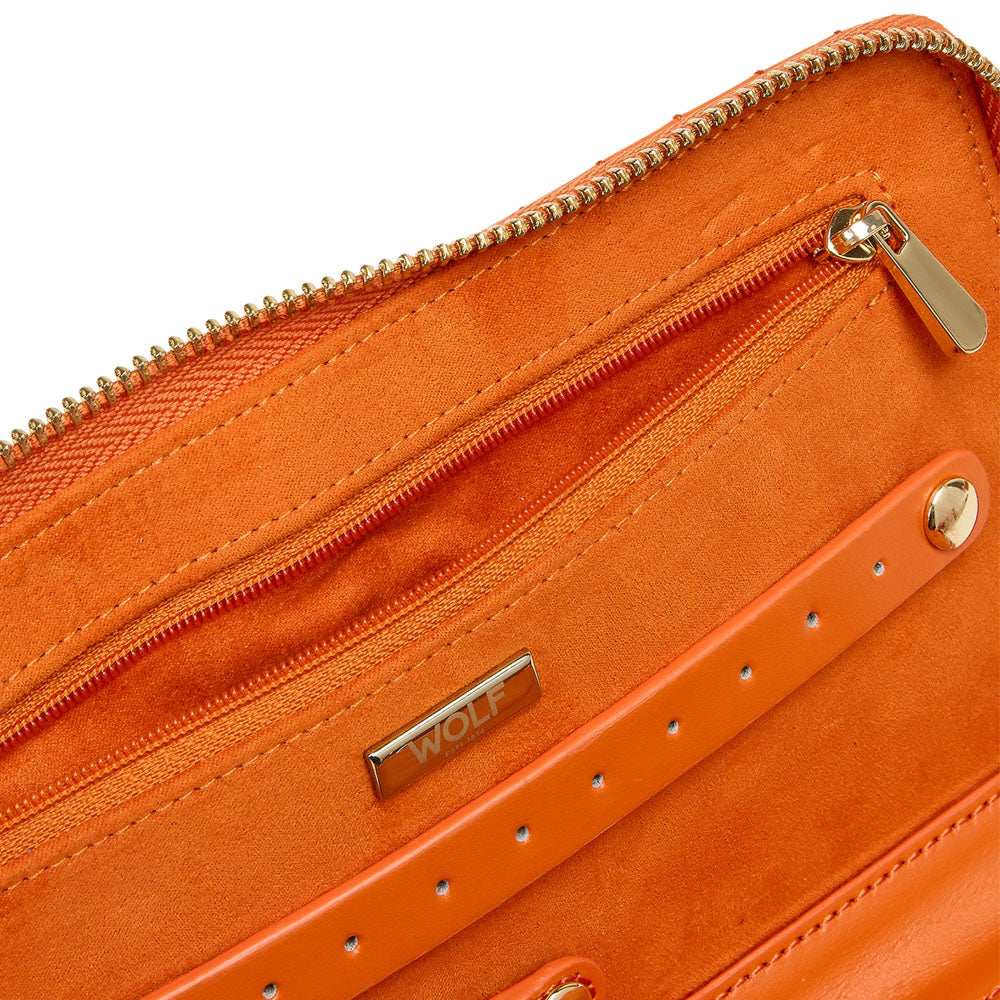 WOLF 1834 Maria Jewelry Portfolio – Tangerine Leather Travel Case - Image 4